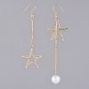 Glass Pearl Dangle Earrings X-EJEW-JE03960-3
