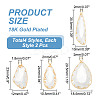 8Pcs 4 Styles Brass Glass Pendants KK-AR0003-56-2