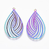 Ion Plating(IP) 304 Stainless Steel Filigree Pendants LS-X-STAS-T057-06-2