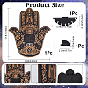 Hamsa Hand Wooden Crystal Sphere Display Stands AJEW-WH0258-822B-2