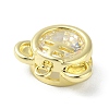 Brass Clear Cubic Zirconia Pendants KK-D064-01G-02-3