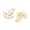 Light Gold Plated Alloy Enamel Charms ENAM-M219-07KCG-04-2