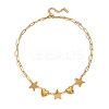 304 Stainless Steel Star Heart Link Chain Necklaces for Women UT7445-5