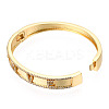 Cubic Zirconia Word Love Hinged Bangle BJEW-N014-021A-5