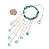 Wire Wrapped Natural Apatite Chips Ring Hanging Ornaments HJEW-JM02371-05-3