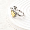 Brass Micro Pave Cubic Zirconia Cuff Rings for Women RJEW-F184-01B-GP-3