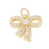 Rack Plating Brass Micro Pave Clear Cubic Zirconia Pendants KK-Z060-06G-01-1