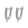 Brass Micro Pave Clear Cubic Zirconia Hoop Earring Findings KK-Z143-06P-1
