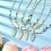Glass & Shell Pearl &  Synthetic Non-magnetic Hematite Beaded Necklaces NJEW-JN04976-2