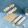 4-Tier Velvet T Bar Jewelry Bracelet Display Risers BDIS-WH0007-03G-4
