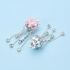 Butterfly & Crown Alloy Rhinestone Tassel Chain Dangle Beads OACR-N141-03-2