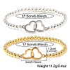 2Pcs Interlocking Heart 304 Stainless Steel Link Bracelets ZF9724-4-2