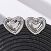 304 Stainless Steel Rhinestone Stud Earrings EJEW-K311-02P-1