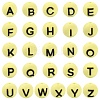 1 Set 26Pcs Yellow Round with Letter Silicone Beads ST-CJ0041-015-1