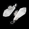 Natural Quartz Crystal Rock Crystal Faceted Teardrop Pendants G-Q163-04P-05-2