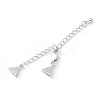 Brass Micro Pave Cubic Zirconia Chain Extender with Glass KK-U052-05P-1