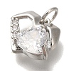 Rack Plating Brass Micro Pave Cubic Zirconia Charms KK-I720-53P-2