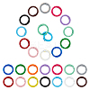 28Pcs 14 Colors Spray Painted Alloy Spring Gate Rings FIND-HY0003-01-1