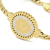 304 Stainless Steel Micro Pave Clear Cubic Zirconia Flat Round Link Bracelets for Women BJEW-Q339-01B-2