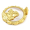 Real 18K Gold Plated Brass Pendants with Shell and Jump Rings KK-D534-04G-01-2