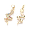 Brass Micro Pave Cubic Zirconia Pendants ZIRC-G152-29G-2