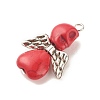 Halloween Dyed Synthetic Turquoise Pendants PALLOY-JF01598-02-3
