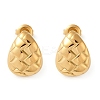 304 Stainless Steel Textured Stud Earrings EJEW-G423-28A-G-3
