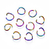 Ion Plating(IP) Rainbow Color 304 Stainless Steel Open Jump Rings X-STAS-N098-062A-01-1