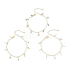 3Pcs Glass Beads Anklets AJEW-AN00720-2