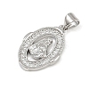 Brass Micro Pave Cubic Zirconia Pendants KK-P323-11E-P02-2