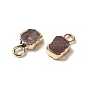 Natural Strawberry Quartz Rectangle Charms G-Q169-07G-04-2