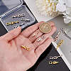 12Pcs 3 Colors Brass Fold Over Clasps KK-PH0011-60-4
