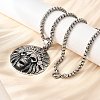 304 Stainless Steel Indian Head Skull Pendant Necklaces for Women Men NJEW-Z076-03AS-3