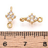 Brass Pave Clear Cubic Zirconia Connector Charms KK-T078-03G-01-3