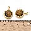 Natural Tiger Eye Pendants KK-N258-11G-3