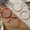 4Pcs 4 Styles Adjustable Natural Mixed Gemstone & Glass Beads Braided Bracelet VI8109-1-2