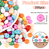 200Pcs Opaque Baking Paint Glass Seed Beads SEED-PA0001-01F-2