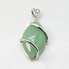 Natural Green Aventurine Pendants G-G073-2-1