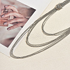 Iron Metallic layered Chain Tassel Long Necklaces with Double Clasp Decor IV6162-2-4