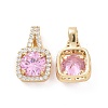 Brass Micro Pave Cubic Zirconia Pendants KK-E068-VC427-1