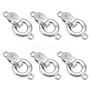 6Pcs Brass Micro Pave Clear Cubic Zirconia Fold Over Clasps KK-BC0015-10P-1