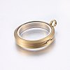 304 Stainless Steel Magnetic Floating Locket Pendants STAS-O103-35G-2