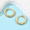 Clear Cubic Zirconia Huggie Hoop Earrings EJEW-L231-41G-01-2