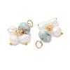 Natural Larimar & Natural Freshwater Pearl Pendants PALLOY-JF05887-2