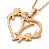 PVD Vacuum Plating 201 Stainless Steel Pendant Necklaces NJEW-R267-02Y-G-4