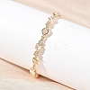 Cubic Zirconia Heart Link Bracelets BJEW-L711-02G-09-1