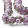 Handmade Gold Sand Lampwork Beads Strands LAMP-R141-8mm-08-2