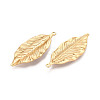 304 Stainless Steel Leaf Pendants STAS-T069-38G-2