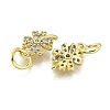 Clover Brass Micro Pave Clear Cubic Zirconia Pendants LS-KK-K300-10G-2
