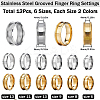 12Pcs 12 Styles 201 Stainless Steel Grooved Finger Ring Settings RJEW-SC0001-03-2